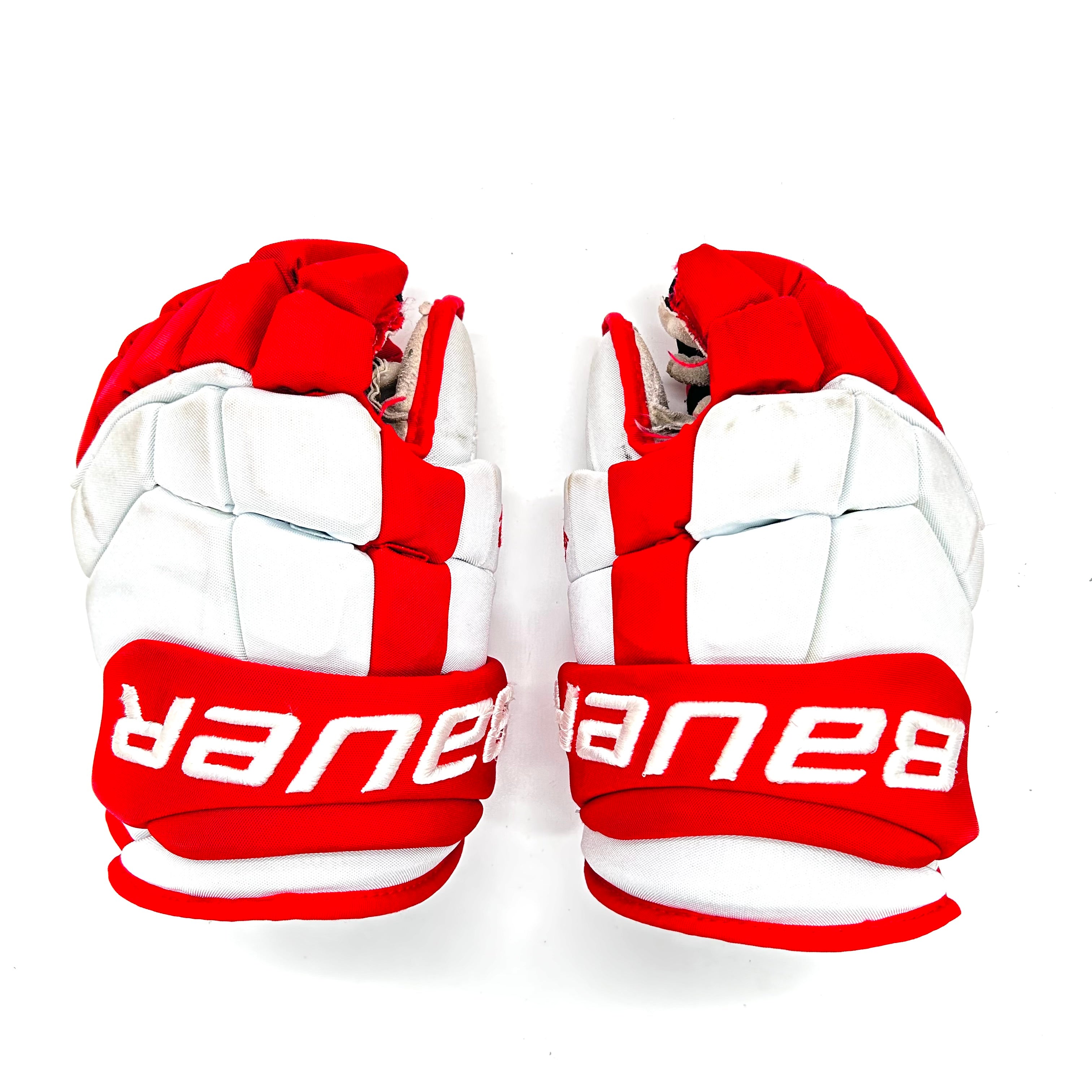 Bauer UltraSonic - Gants Pro Stock d'occasion (blanc/rouge)